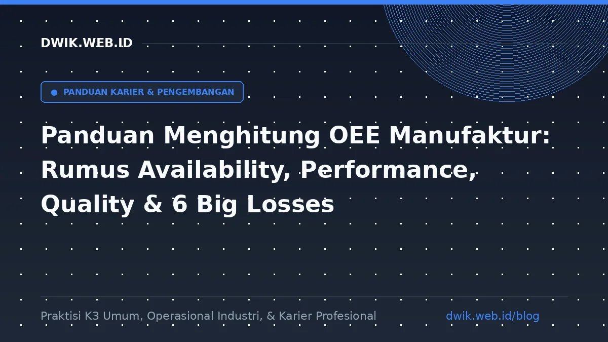 Panduan Menghitung OEE Manufaktur: Rumus Availability, Performance, Quality & 6 Big Losses